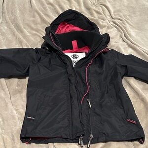 Superdry Black and Pink Windcheater Jacket